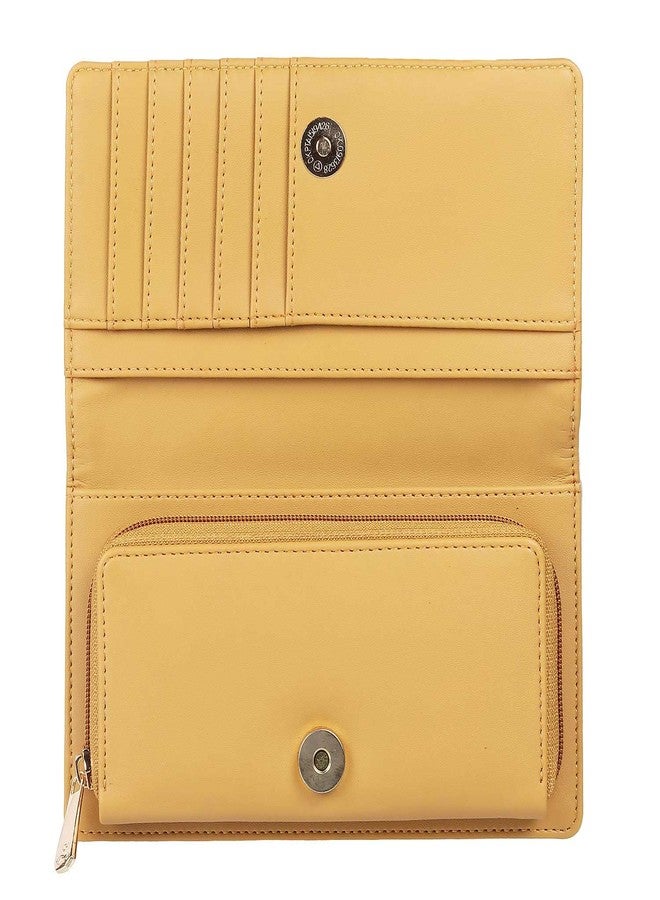 Mochi Womens Synthetic Yellow Bifold Clutch (One Size) - Image 2